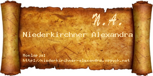 Niederkirchner Alexandra névjegykártya